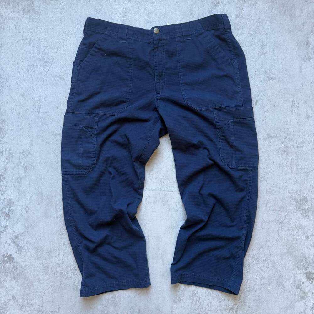 Carhartt Scrub Cargo Pants Short L Navy Blue Ripstop